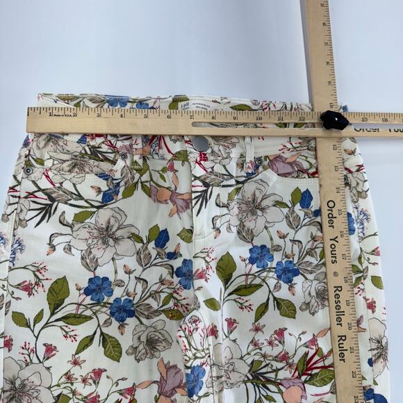 J.Jill Jeans Womens 2 Petite White Floral Denim Slim Ankle Authentic Fit‎ Cotton - Picture 7 of 9